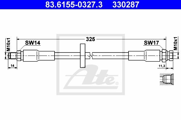 Тормозной шланг 83.6155-0327.3 ATE