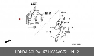 Гидравлический насос, тормозная система 57110SAAG72 HONDA