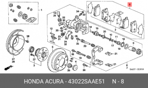 Комплект тормозных колодок, диско 43022-SAA-E51 HONDA