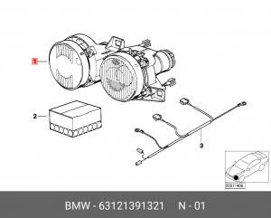 Фара головного света 63 12 1 391 321 BMW