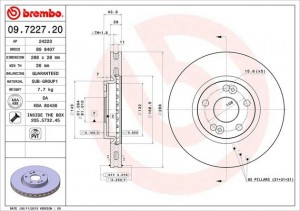 Тормозной диск 09.7227.20 BREMBO