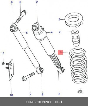 Пружина подвески 1019203 FORD