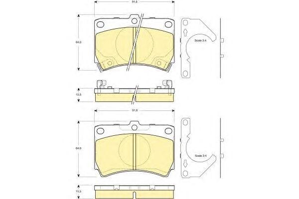Комплект тормозных колодок, диско 6132529 GIRLING