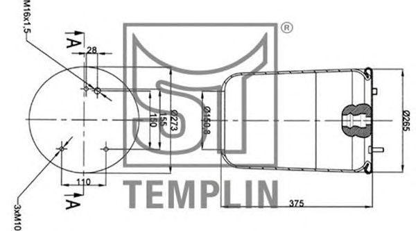 Кожух пневматической рессоры 040606106280 TEMPLIN