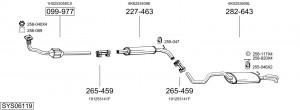 Глушитель выхлопных газов конечный 279387 BOSAL
