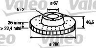 Тормозной диск 186864 VALEO PHC