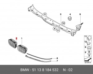 Накладка крыла 51 13 8 184 532 BMW