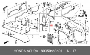 Осушитель, кондиционер 80350SH3A01 HONDA