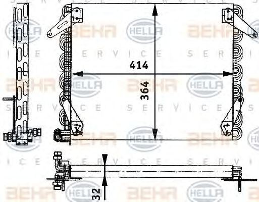 Конденсатор, кондиционер 8FC351317381 HELLA