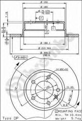 Тормозной диск 08.5442.10 BREMBO