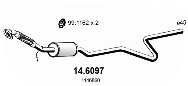 Средний глушитель выхлопных газов 146097 ASSO
