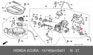 Регулятор давления подачи топлива 16740PM5A01 HONDA