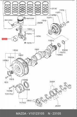 Шатунный подшипник V10123105 MAZDA