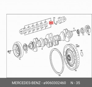 Вкладыши шатунные A9060302460 MERCEDES BENZ