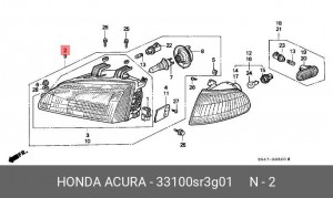 Основная фара 33100SR3G01 HONDA