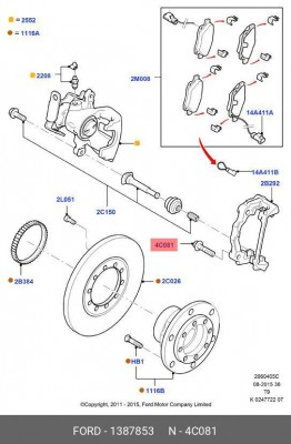 Болт подвески 1 387 853 FORD