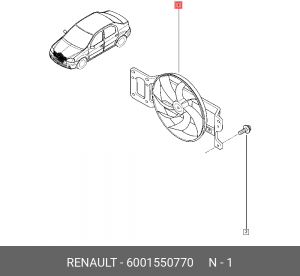Вентилятор охлаждения радиатора ДВС 6001550770 RENAULT