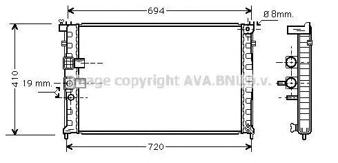 Радиатор, охлаждение двигател PE2232 AVA