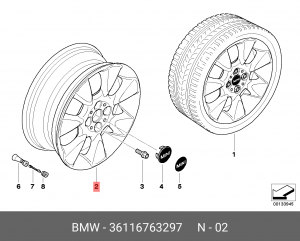 Диск колеса 36 11 6 763 297 BMW