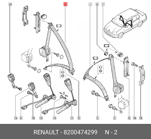 Ремень безопасности 8200474299 RENAULT
