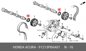 Уплотняющее кольцо, распределительный вал 91213P8AA01 HONDA