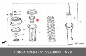 Отбойник амортизатора подвески 51722S50003 HONDA