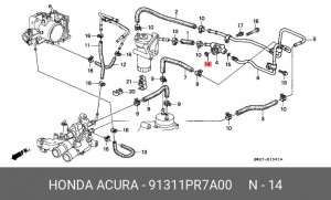 Прокладка, впускной коллектор 91311PR7A00 HONDA