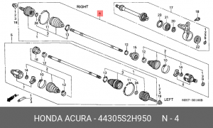 Шарнирный комплект, приводной вал 44305S2H950 HONDA