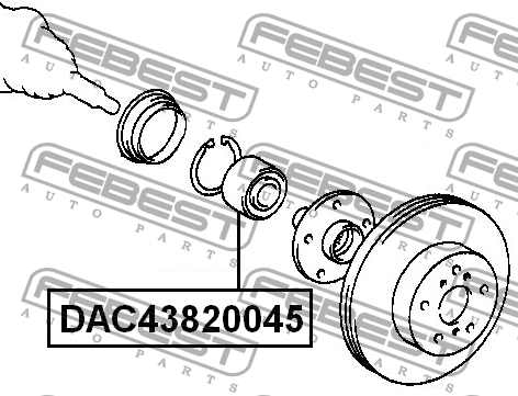 Подшипник ступицы колеса DAC43820045 FEBEST