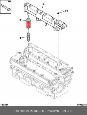 Наконечник свечи зажигания 5963 20 CITROEN PEUGEOT