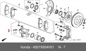 Тормозной суппорт 45019S04V01 HONDA