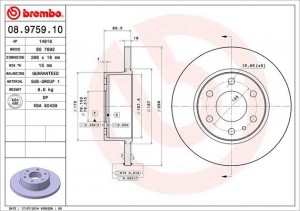 Тормозной диск 08.9759.10 BREMBO