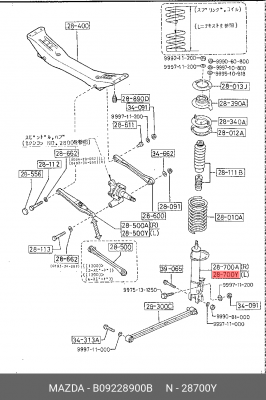 Амортизатор подвески B09228900B MAZDA