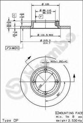 Тормозной диск 08.5026.10 BREMBO