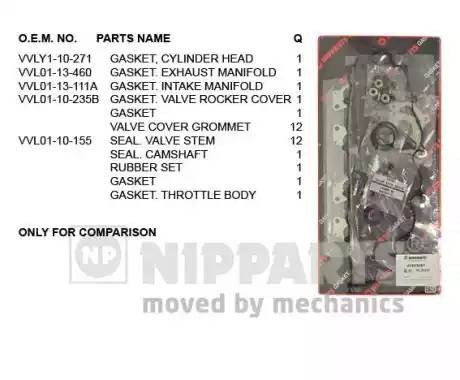 Комплект прокладок, головка цилиндра J1243081 H B JAKOPARTS NIPPARTS