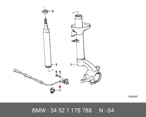 Датчик, частота вращения колеса 34 52 1 178 788 BMW