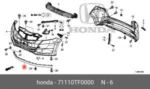 Спойлер - юбка бампера 71110TF0000 HONDA