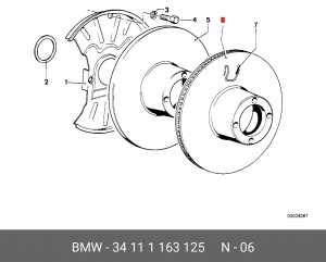 Тормозной диск 34 11 1 163 125 BMW