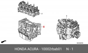 Блок цилиндров 10002RBAB01 HONDA