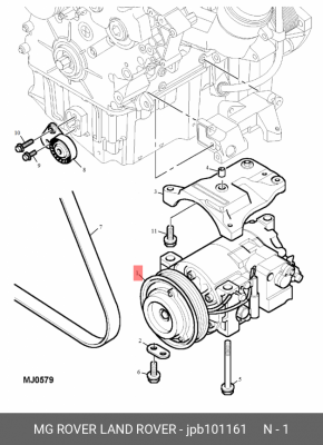 Компрессор, кондиционер JPB101161 MG ROVER LAND ROVER