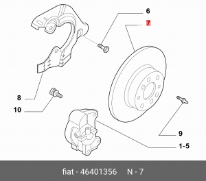 Тормозной диск 46401356 ALFA FIAT LANCIA