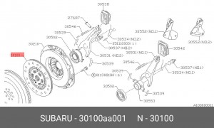 Диск сцепления 30100AA001 SUBARU