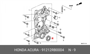 Сальник коленвала 91212RB0004 HONDA