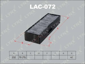 Фильтр салона LAC-072 LYNXAUTO