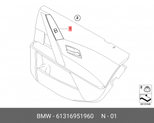 Кнопка управления стеклоподъемником 61 31 6 951 960 BMW