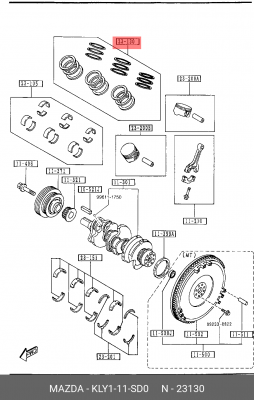 Кольца поршневые KLY1-11-SD0 MAZDA