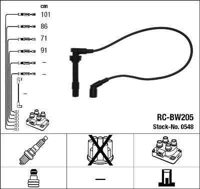 Ккомплект проводов зажигания RCBW205 NGK NTK