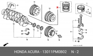 Кольца поршневые (комплект) 13011PM0B02 HONDA