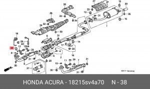 Кронштейн, система выпуска ОГ 18215SV4A70 HONDA