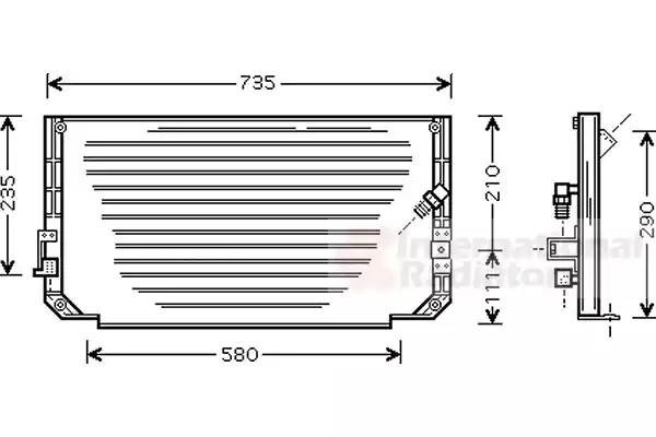 Конденсатор, кондиционер 53005279 VAN WEZEL